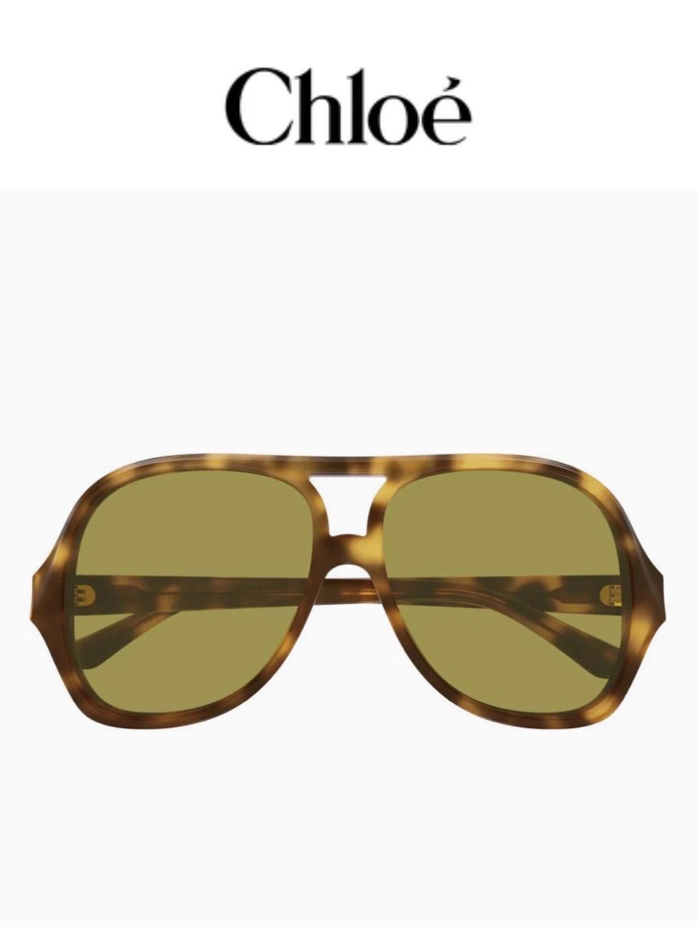 Chloé Salomé Tortoiseshell Aviator Sunglasses - Brown Lenses